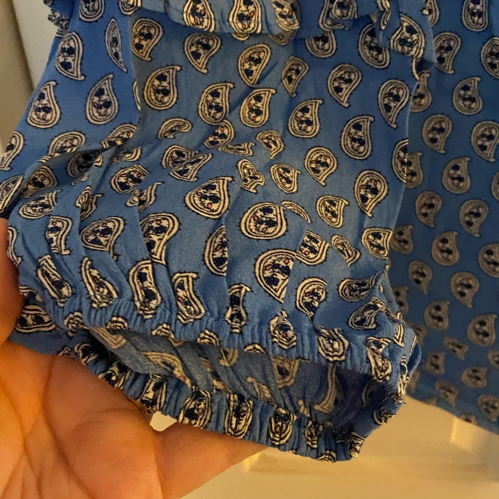 Loft Paisley Ruffle Button Blouse in Blue - Picture 5 of 12